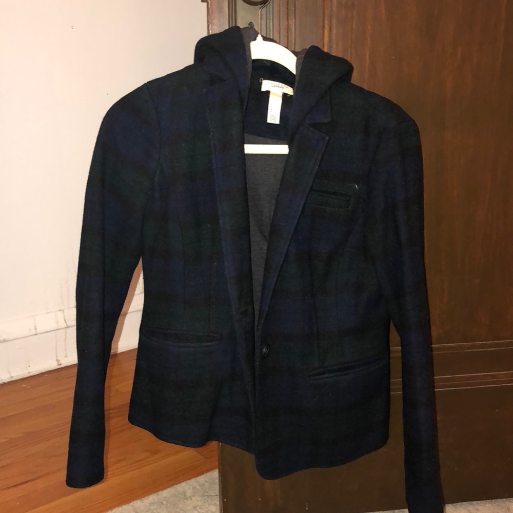 Lands End One Button Hooded Jacket Size Small